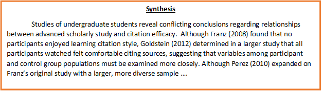 synthesis of the study thesis